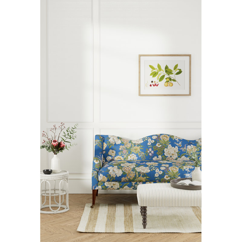 Emperor Peony Fabric, Herbal Blue/Amber