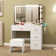Dajanea Dressing Table with Mirror，Makeup Vanity Table Set for Bedroom