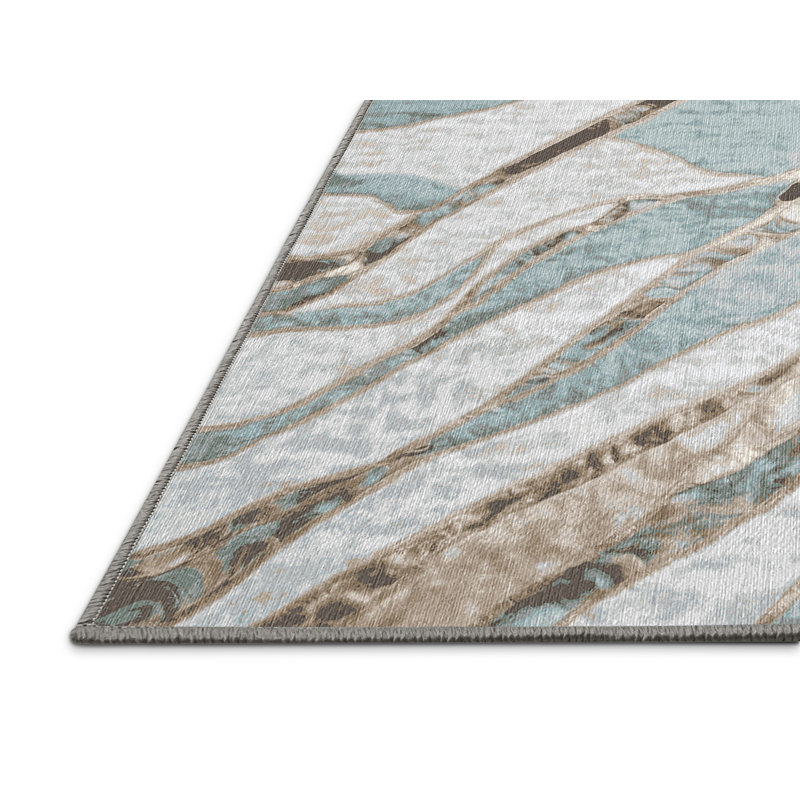 Machine Washable Brown Area Rug, Rectangle 2' x 3'