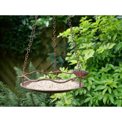 Bercht Metal Hanging Tray Bird Feeder