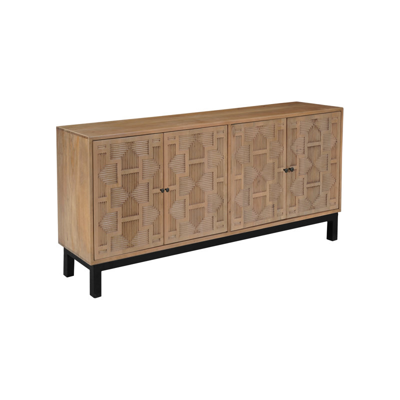 4-door Carved Solid Wood Sideboard
