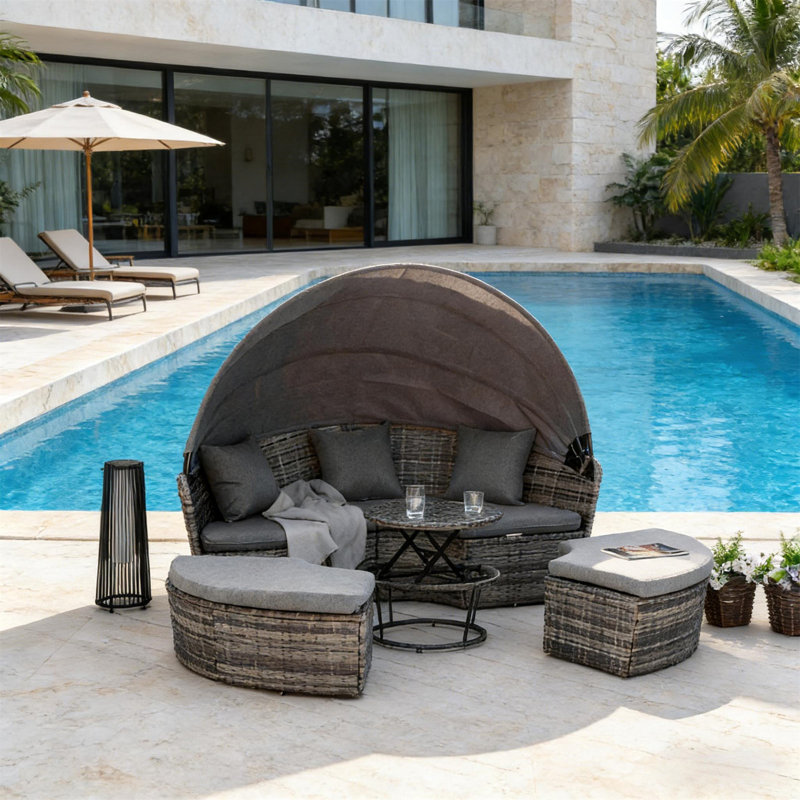 Stylish Outdoor Furniture Conversation Sets, Gray, Gray