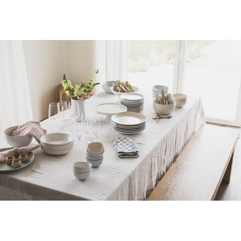 Over&Back Coupe Semi Hand-Finished Stoneware Low Serving Bowl, White