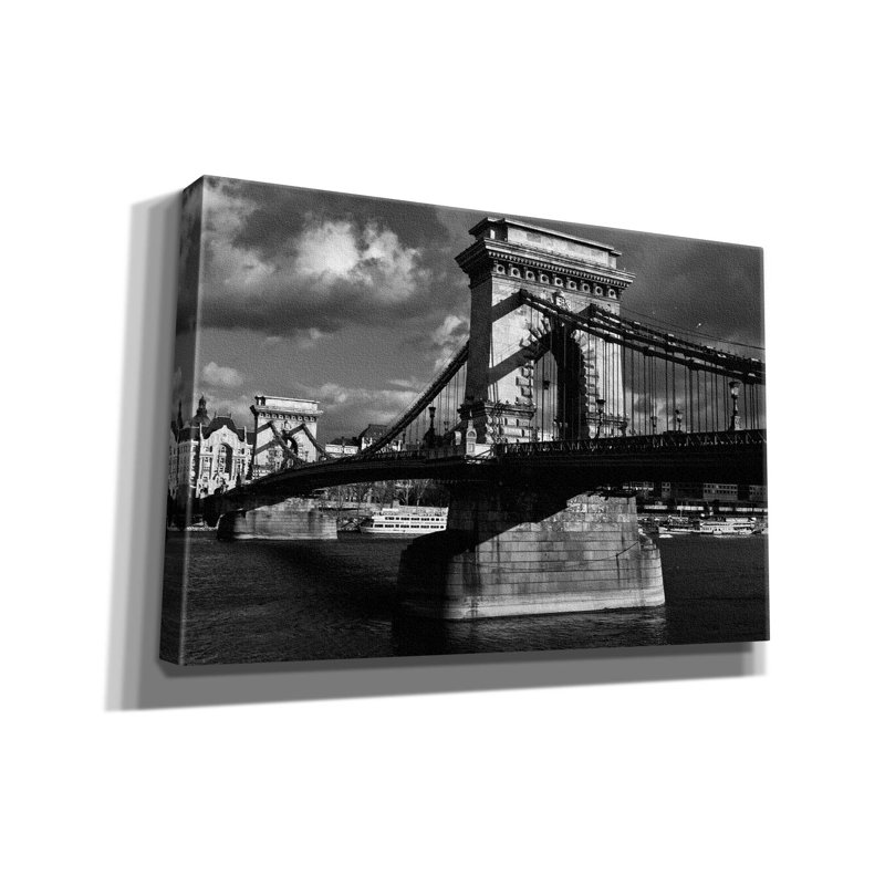 'Budapest Chain Bridge' by Istvan Nagy, Canvas Wall Art, 12" H x 18" W x 0.75" D