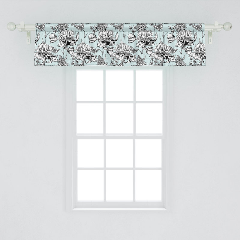 Ambesonne Shabby Flora - paquet de 2 cantonnières 54 po x 12 po - bleu pâle / blanc
