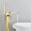 Robinet de baignoire autoportant Robinet de baignoire à fixation au sol Robinet pour salle de bain à poignée simple en laiton avec douche à main-104211642