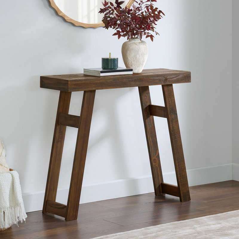 Lawas Solid Wood Console Table - 36 Inch Modern Farmhouse Small Entryway Table - Easy Assembly Living Room Furniture for Behind the Couch, Entryway, or Hallway (Brown)