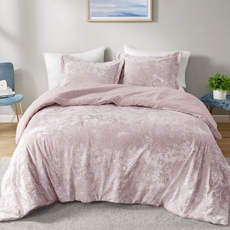 Full/queen Bed Comforter - Soft Velvet And Purple , &
