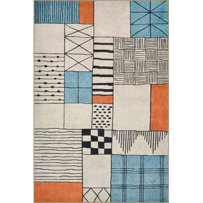Modern Geometric Decorative Woven Base Rug
