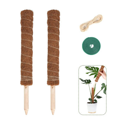 2-Pack Moss Pole for Plants – 16.5 Inch Coir Totem Stakes for Indoor Plant Support to Grow Upwards