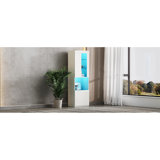 Versatile High Gloss Storage Cabinet With LED Lights, Ideal For Multiple Rooms And Storage Needs.