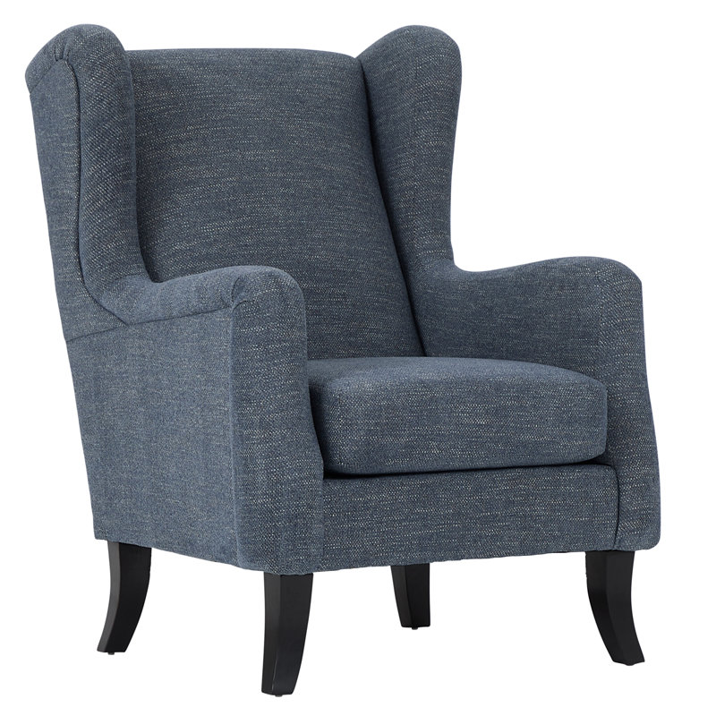 Fauteuil à oreilles en polyester 11400, Mélange de polyester bleu clair