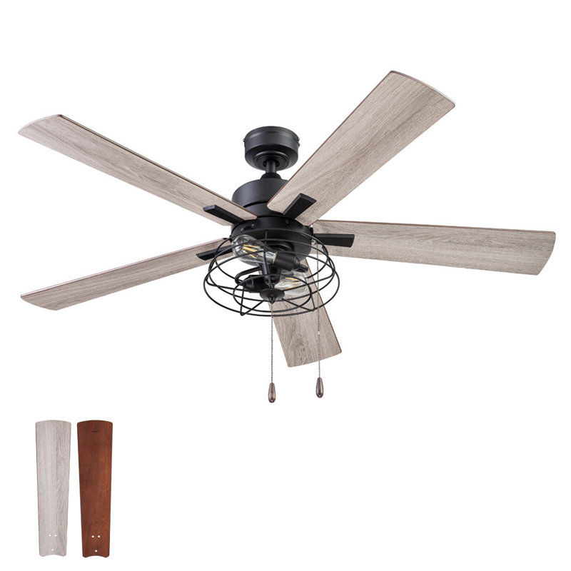 Marshall 52" Ceiling Fan with LED Light, Matte Black