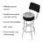 Swivel Upholstered Counter Stool with Metal Frame