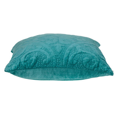 Parkland Collection Cristal Transitional Quilted Aqua Throw Pillow