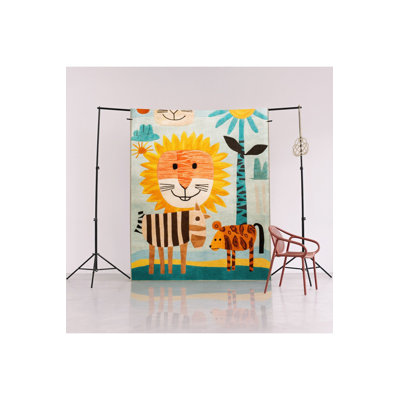 Tapis décoratif lavable à motif de fleurs pour enfants, motif lavable, collection Dido