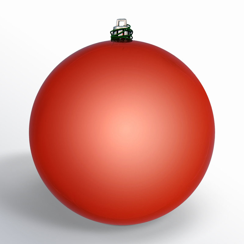 Holiday Décor Ball Ornament, Bittersweet Shiny, 4" H x 4" W x 4" D