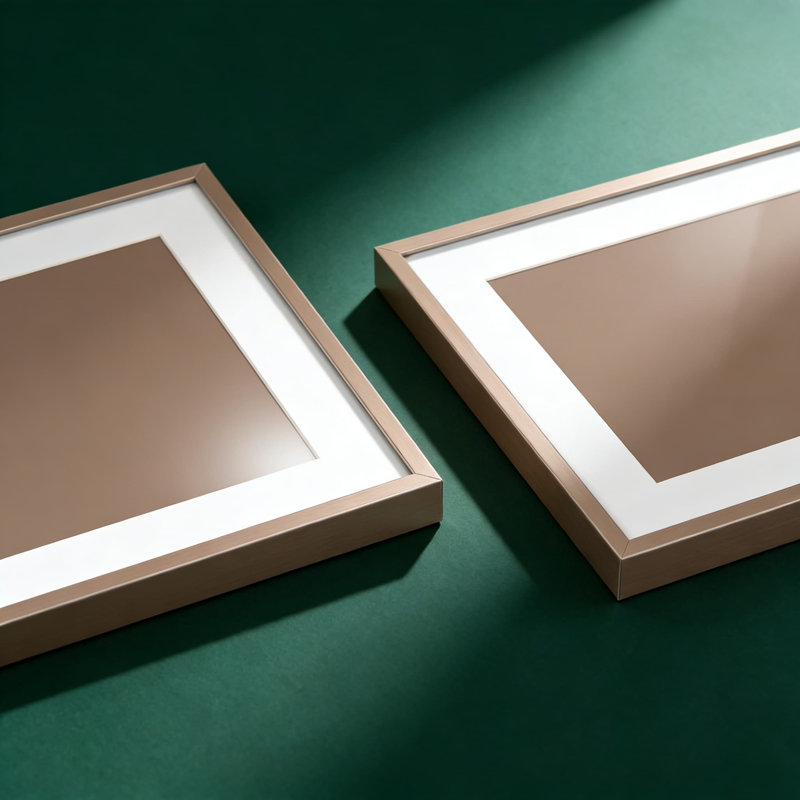 Cadre 12 po x 12 po en métal avec passe-partout 10 po x 10 po et verre trempé, cadre carré moderne pour affiche murale, profil mince de qualité supérieure avec quincaillerie de fixation