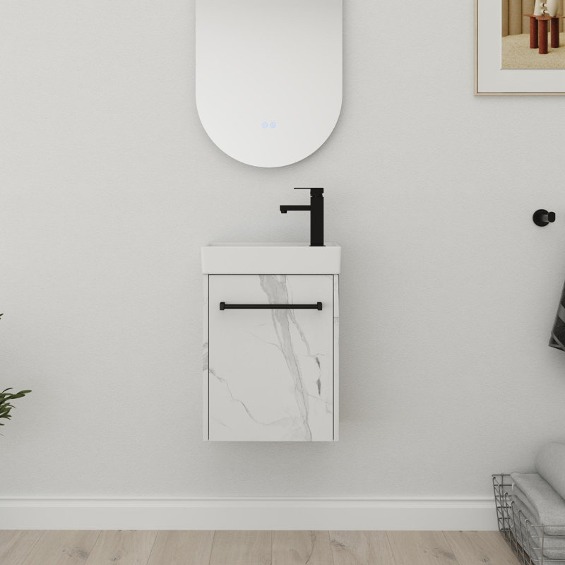 16" Single Bathroom Vanity With Ceramic Top