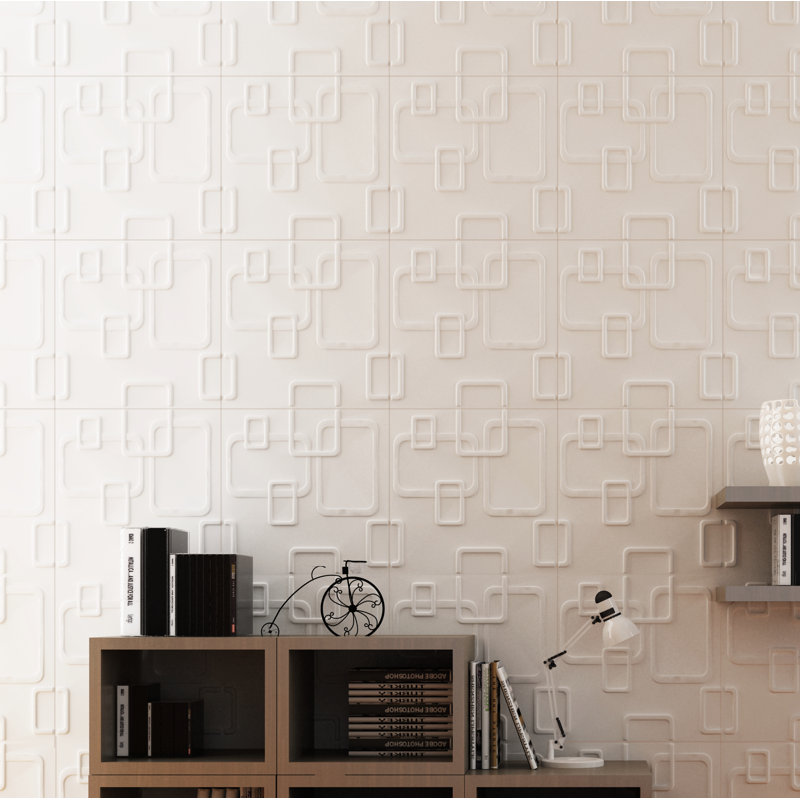  Panneau mural moderne blanc 19,7 po x 19,7 po