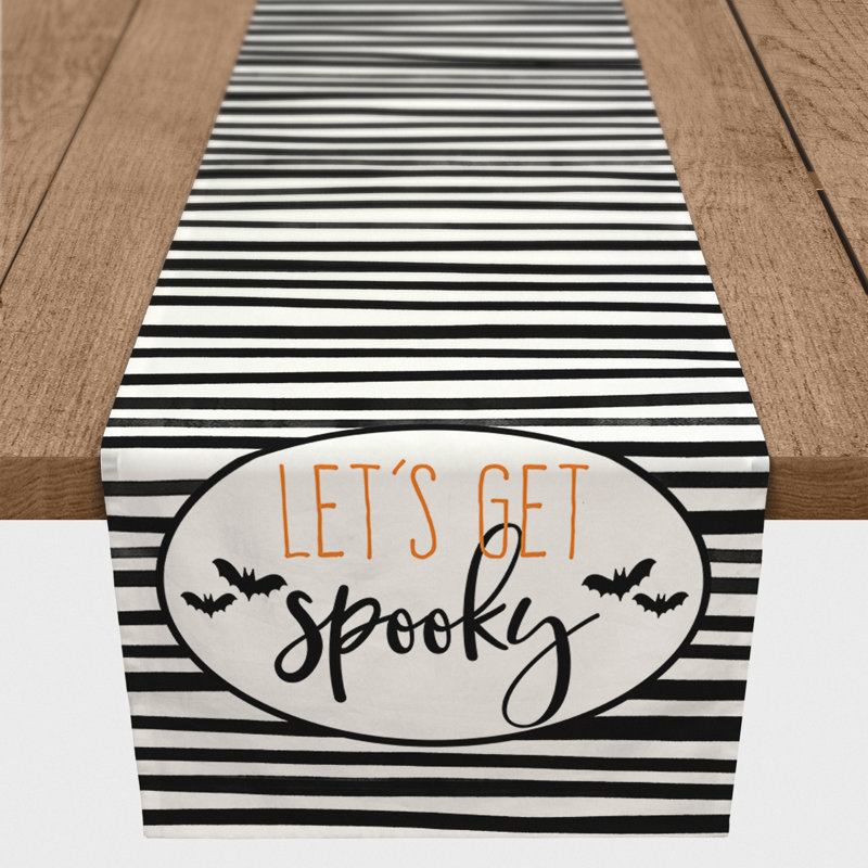 Aftan Striped Halloween Table Runner