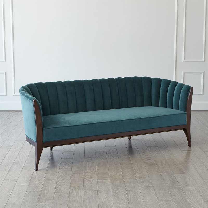 Channel Back Sofa-Dragonfly Velvet