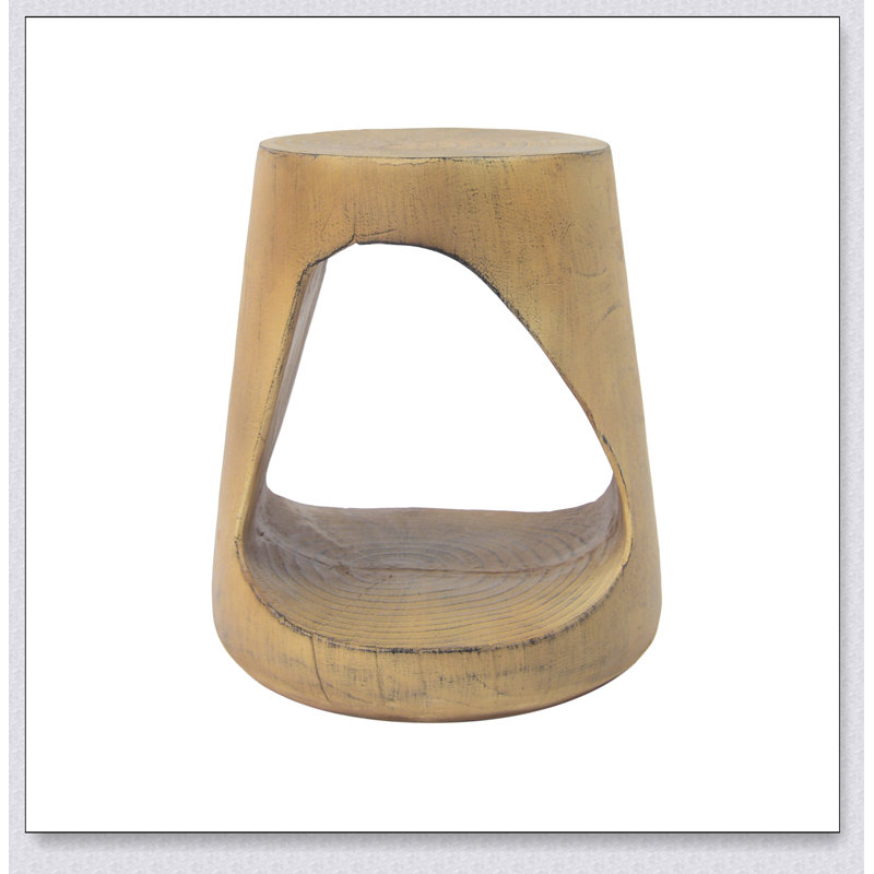 Table d'appoint creuse, texture semblable au bois, couleur naturelle, Naturel