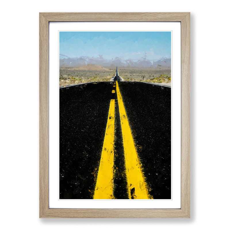 Horizon of Nevada in Abstract - Picture Frame Graphic Art Print, 65cm H x 48cm W x 2cm D, Oak Framed