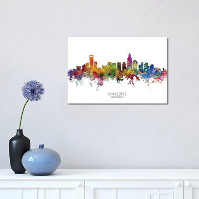 Charlotte North Carolina Cityscape " Charlotte North Carolina Skyline " by Michael Tompsett