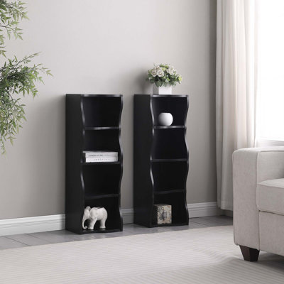 8-Layer Adjustable Shelf Ultra-Thin Bookshelf With A Wavy Border Design,Display And Multi-Functional Bookshelves In Home Offices