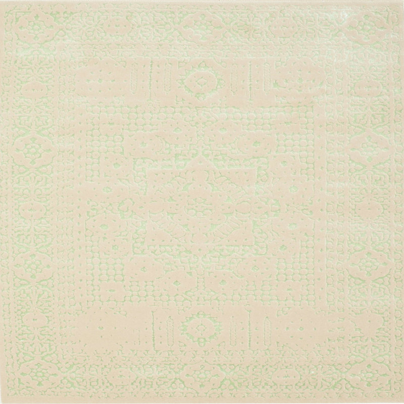 Tapis beige contemporain, Carré 4 pi