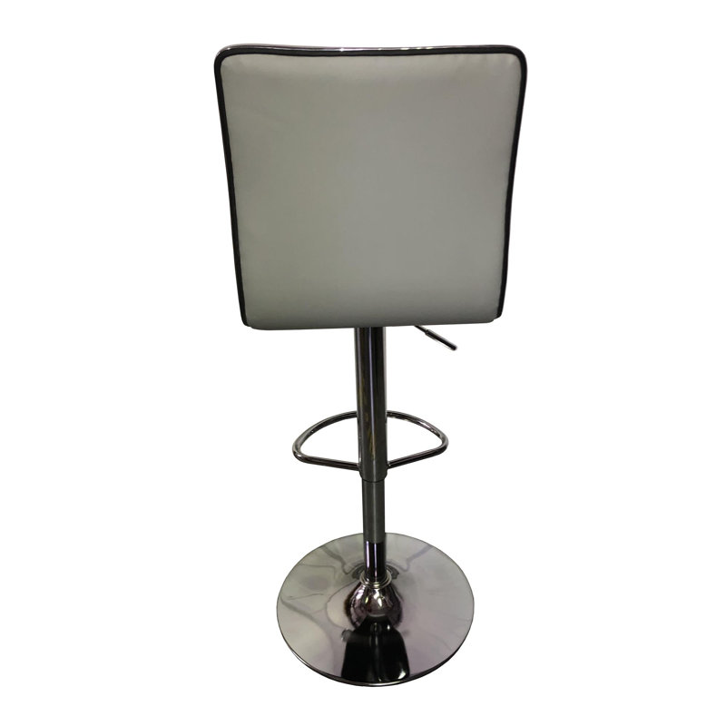 Ahlers Swivel Upholstered Adjustable Height Counter Stool with Metal Frame, Grey