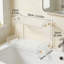 Organisateur de comptoir de salle de bain à 2 niveaux en acrylique, tablette de rangement polyvalente pour cosmétiques, parfums, articles de toilette et épices, conception peu encombrante pour meuble-lavabo, chambre à coucher et cuisine