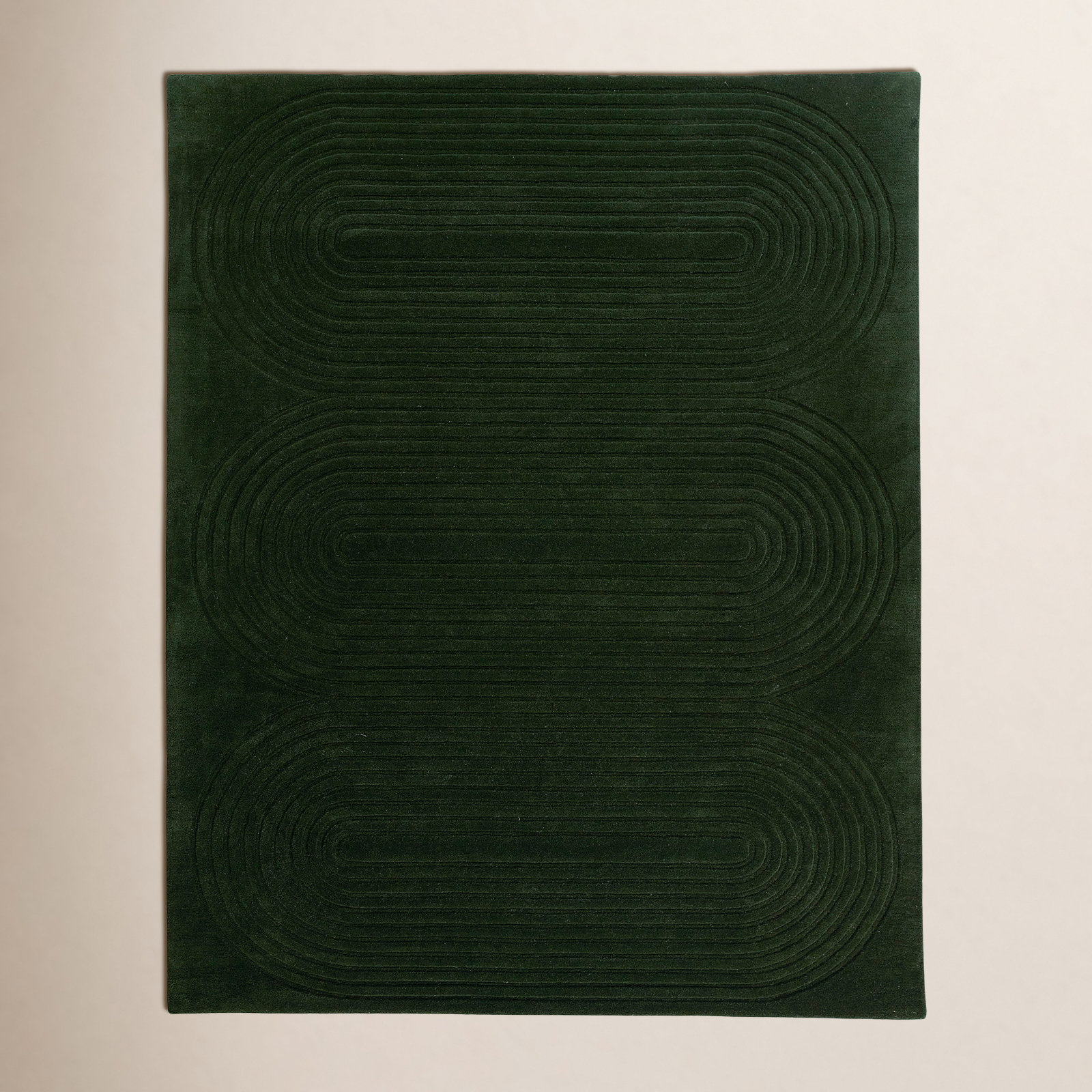 Tillie Hand Tufted Wool Green Rug, Rectangle 9' x 12'