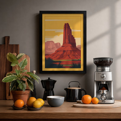 Desert Monument Retro - Framed Print