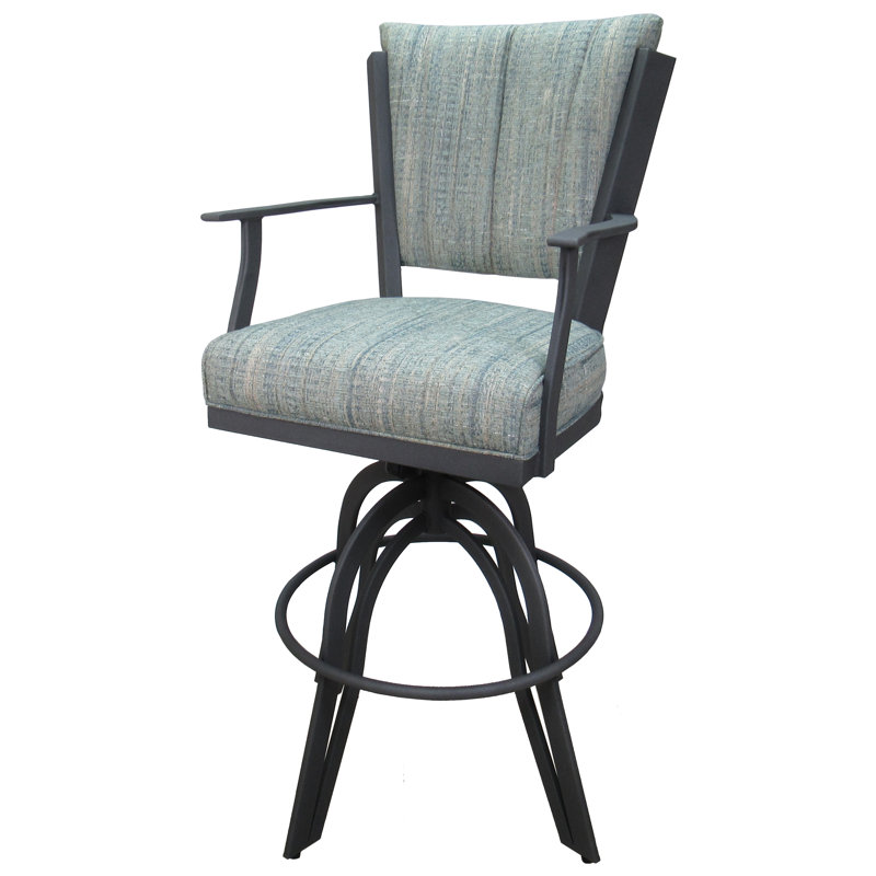 Tabourets de comptoir en métal Custom, Gris, Watusi Aquatinte, Tabouret de bar (siège d'une hauteur de 30 po)