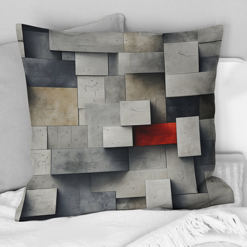  Polyester Throw Pillow, 18"H x 18"W