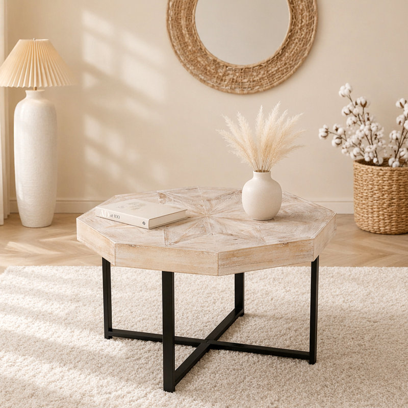 Plateau de table en bois 30 po, Blanc antique