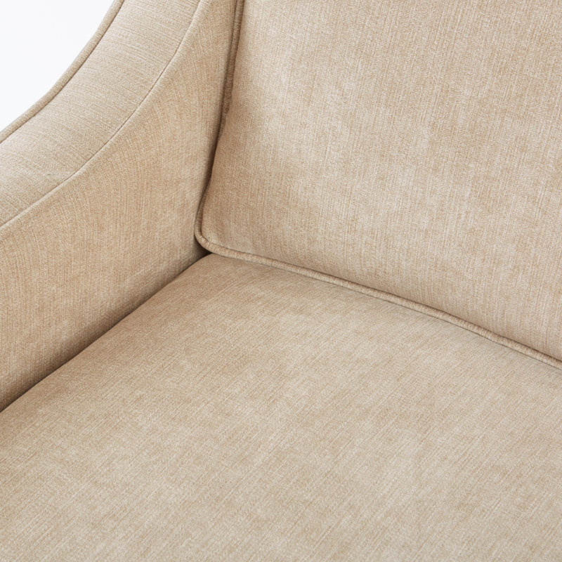 Cream Lawson Swivel Accent Chair with Wood Frame