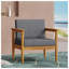 Fauteuil club d'extérieur Gavin avec structure en bois d'acacia et coussins résistants à l'eau - Gris foncé