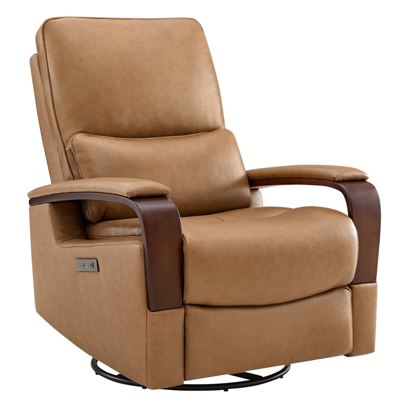 Fauteuil inclinable électrique pivotant en cuir véritable