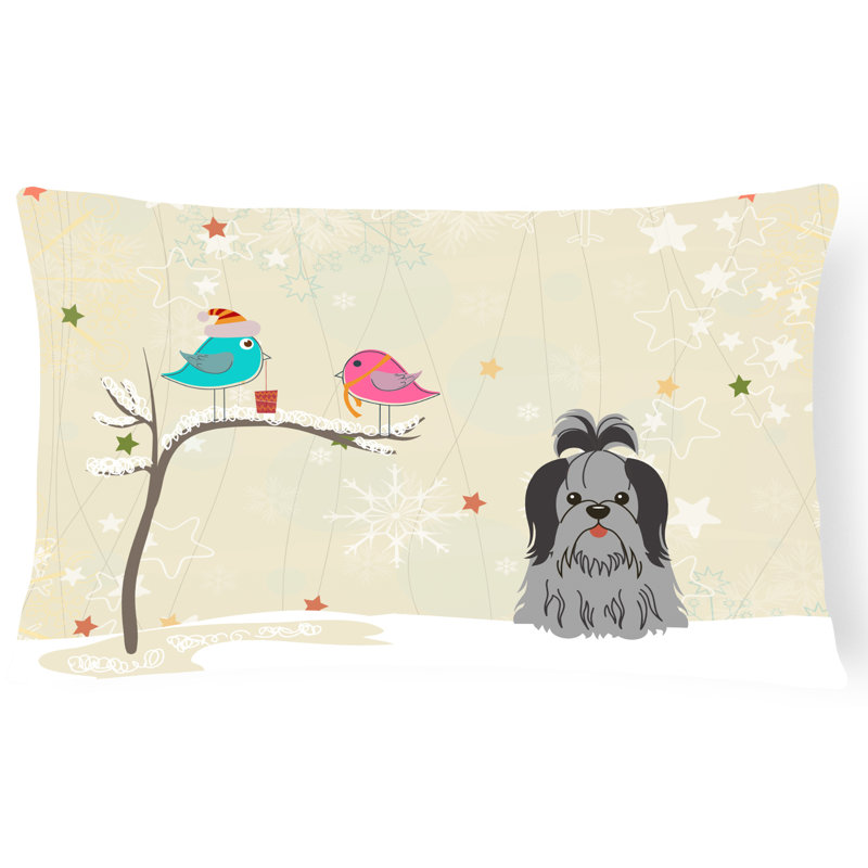 Coussin lombaire intérieur/extérieur de noël massif, Noir/argenté