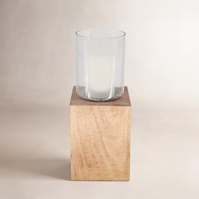 Faina Mango Wood Hurricane Holder