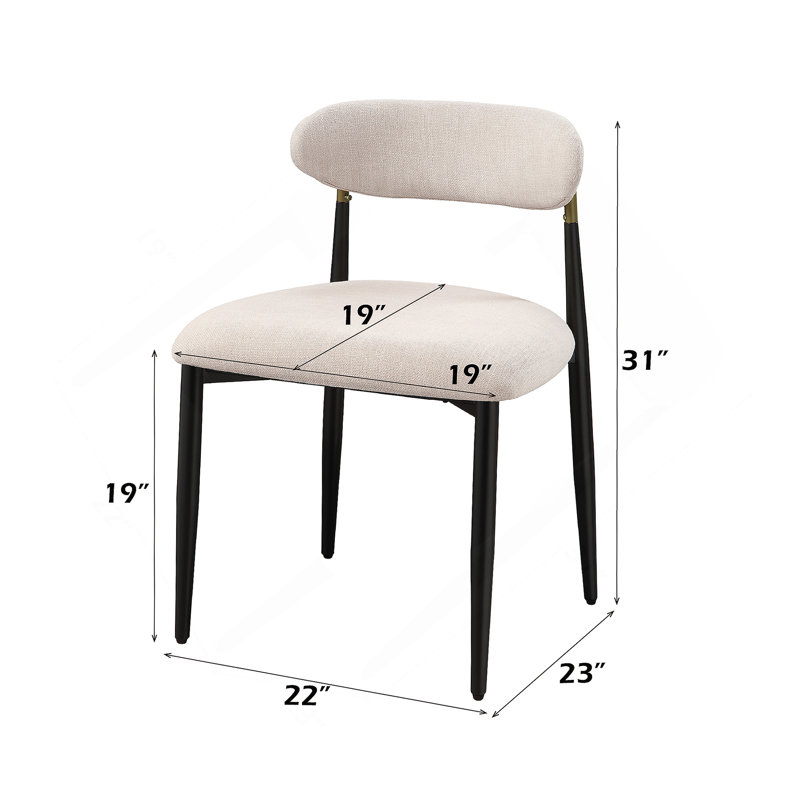 Charming Fabric and Metal Side Chair Set for Stylish Spaces