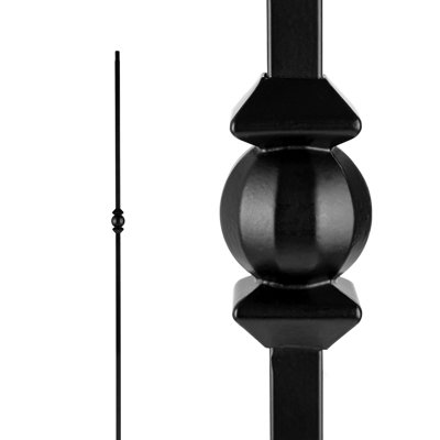 Balustre Nuvo en fer forgé à panier simple - Carré de 1,27 cm x 111,88 cm (44 po) de long - Paquet de 12