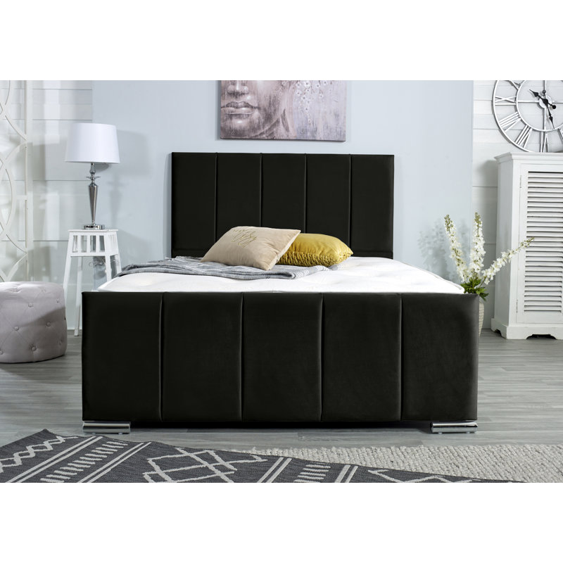 Rossing Upholstered Bed Frame, Kingsize (5'), Black