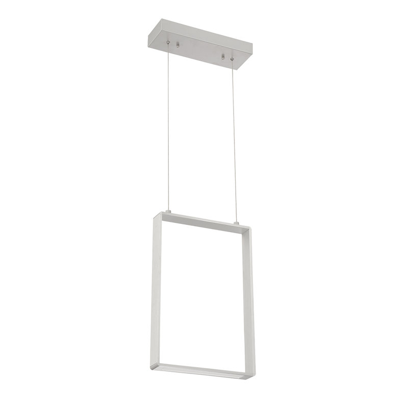 Luminaire suspendu carré / rectangulaire à 1 lumière unique / remarquable, Aluminium, H 47,2 po x l 18 po x P 4,3 po