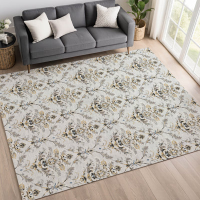 Machine Washable Indoor/Outdoor Hashlamoun ACN2325 Damask Rug