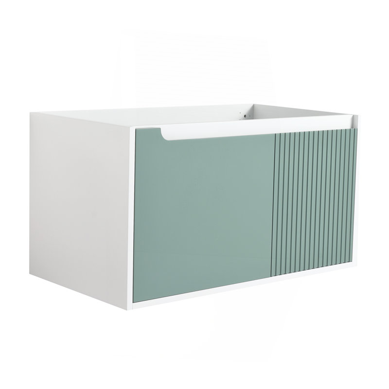 Meuble-lavabo mural flottant 36 po et porte d'armoire à fermeture en douceur (seulement meuble-lavabo, sans lavabo)