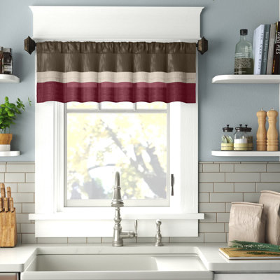 Amherst Red Pintuck Single 50x18" Window Valance